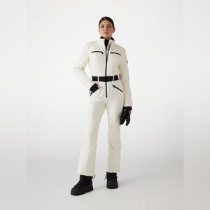 Guess Slim Fit Women’s Belted Ski Suit in White/Black